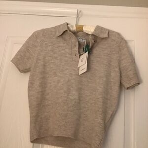 Creamy beige knit Sophie Rue top